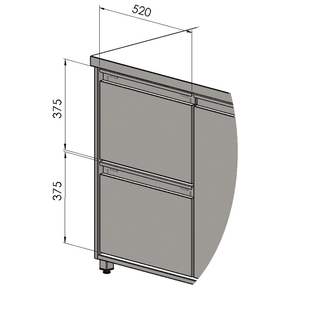 Block of 2 drawers - 315 + 315 mm