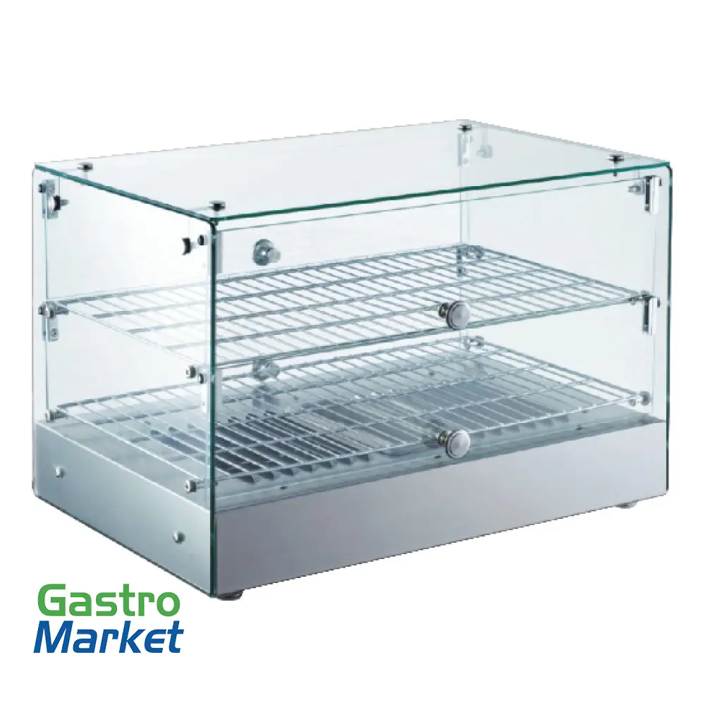 Ohrevná vitrína LINOREX® MINI – hranata – dvojpolicova