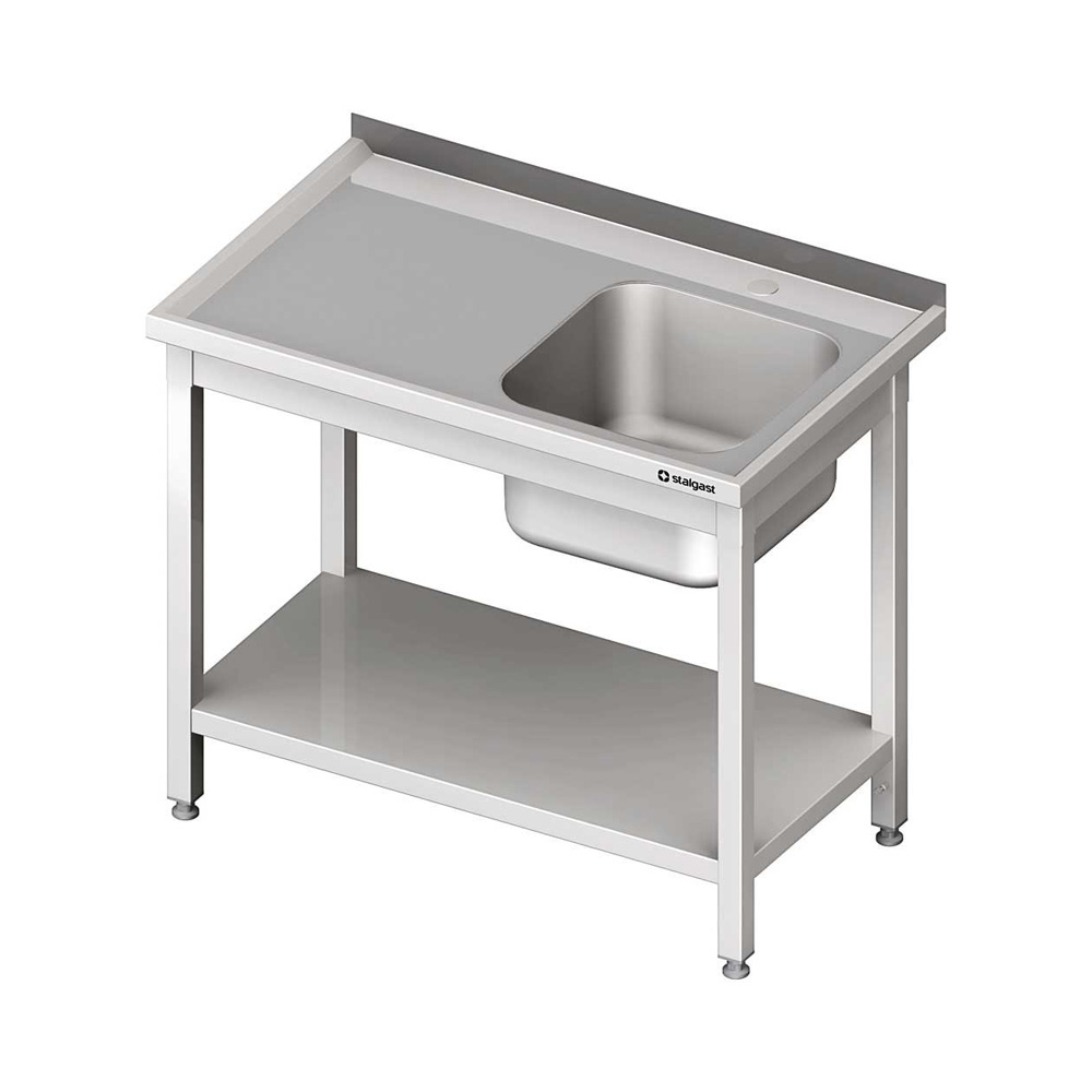 Umývací stôl s jedným drezom a s policou  1100x700x850mm