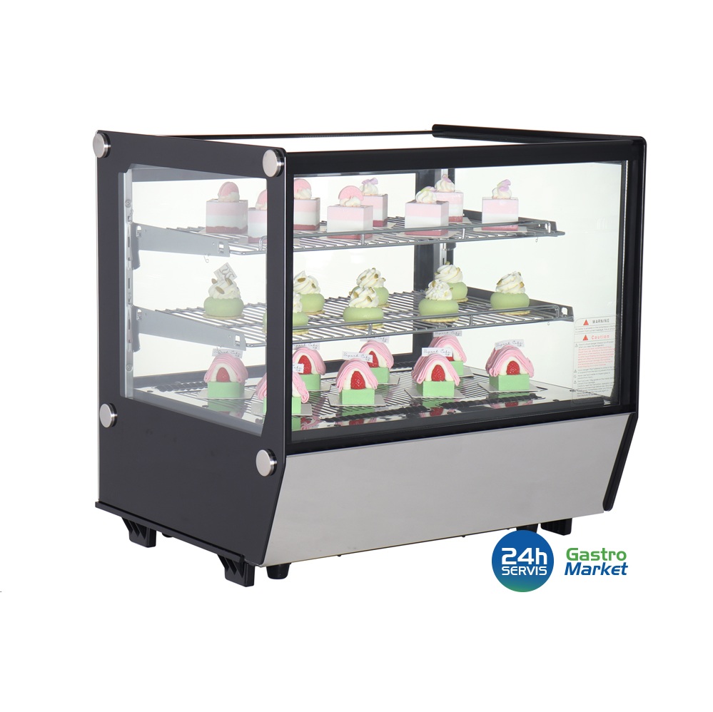 Hranatá stolová vitrína 120l