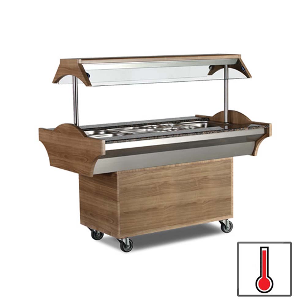Ohrevný bufetový stol – 3 GN1/1 - lieskový orech