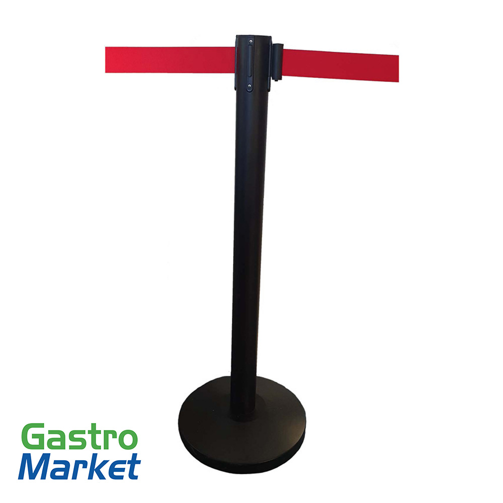 Stanchion with retractable belt