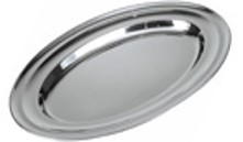 Oválny servírovací podnos s nerezovým okrajom - cm 30