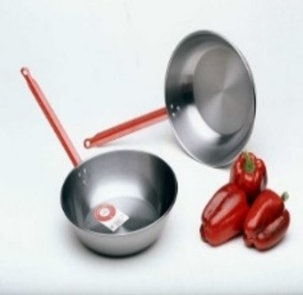 LA IDEAL - Panvica HLBOKÁ z leštenej uhlíkovej ocele s rukoväťou - liter: 1,3 - Ø Cm 22