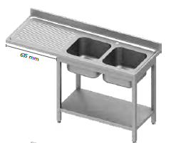 Umývací stôl s priestorom pre podstolovú umývačku pravý EKO 201 1800x700x900 mm