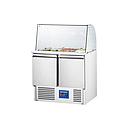 Dvojdverová saladeta so sklenenou nadstavbou