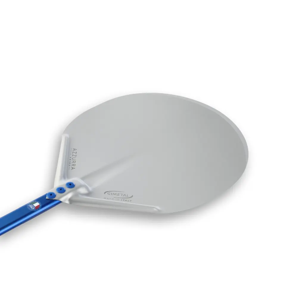 Okrúhla pizza lopata ø50 cm | plná | anodizovaný hliník | rúčka modrá 60 cm | jednotlivo balená | séria Azzurra | GI Metal A-50/60/U