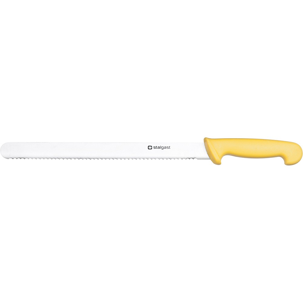HACCP-Zúbkovaný nôž - dlhý, žltý, 30cm