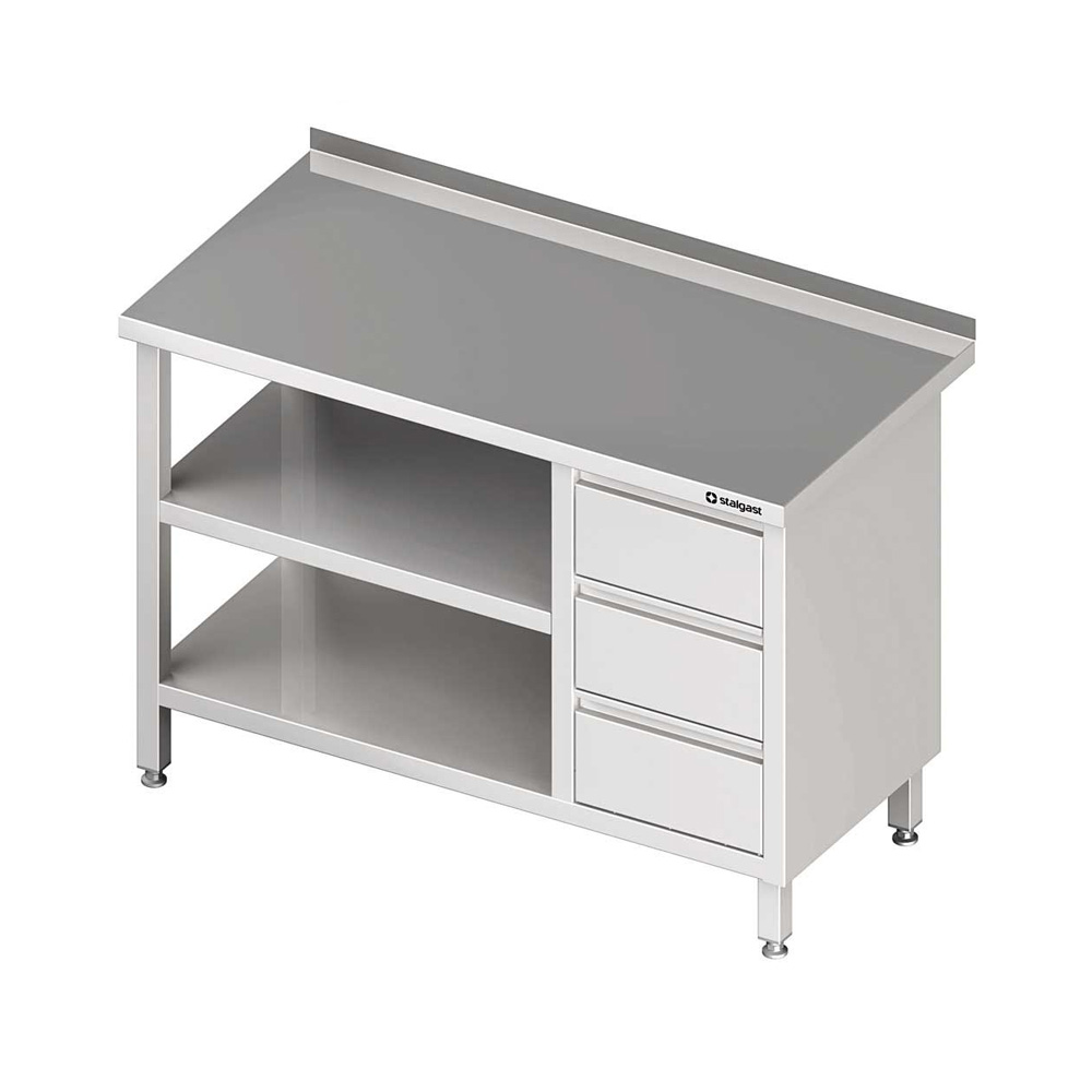 Pracovný stôl so zásuvkami GN1/1 a s dvoma policami  1600x700x850mm