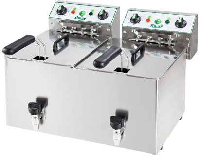 Stolová fritéza FIMAR 2 x 10 litrov - 2x 6kW - s výpustným ventilom