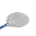 Okrúhla pizza lopata ø50 cm | perforovaná | anodizovaný hliník | rúčka modrá 120 cm | séria Azzurra | GI Metal A-50F/120