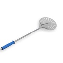 Inox palettino (otočná lopatka) 23 cm | perforovaná | 2SMART rúčka modrá 120 cm | séria Azzurra | GI Metal I-23FS/120