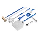 Profesionálny pizza set 8-dielny | elektrická pec | lopata A-32RF perforovaná + palettino I-20F + spazzola + príslušenstvo | krátka rúčka 60 cm | séria Azzurra | GI Metal PROEL32RF/60